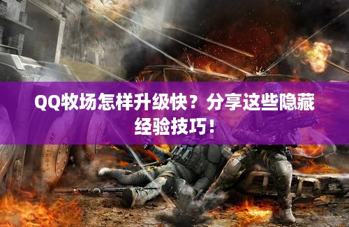 QQ牧场怎样升级快？分享这些隐藏经验技巧！