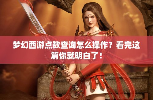 梦幻西游点数查询怎么操作？看完这篇你就明白了！