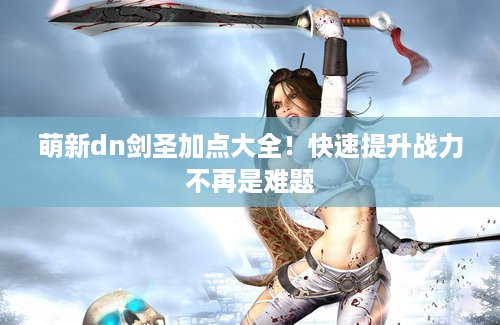萌新dn剑圣加点大全！快速提升战力不再是难题