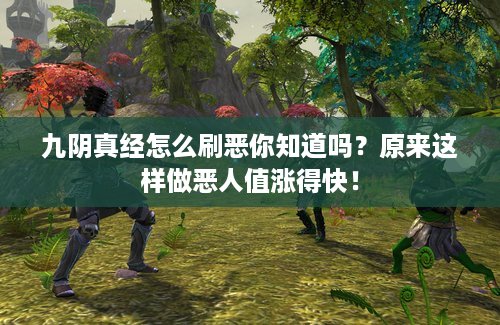 九阴真经怎么刷恶你知道吗？原来这样做恶人值涨得快！