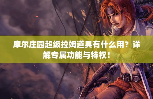 摩尔庄园超级拉姆道具有什么用？详解专属功能与特权！