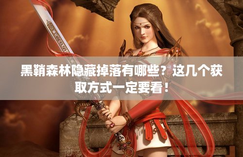 黑鞘森林隐藏掉落有哪些？这几个获取方式一定要看！