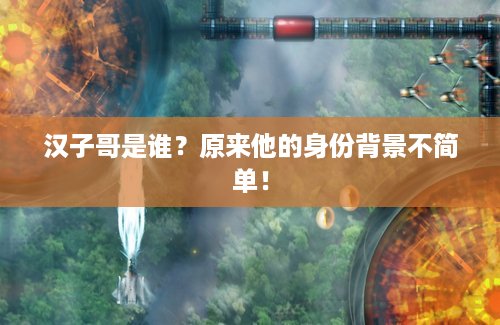 汉子哥是谁？原来他的身份背景不简单！